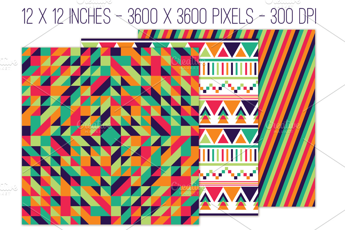 Geometric Party 10 Pattern Set preview 2