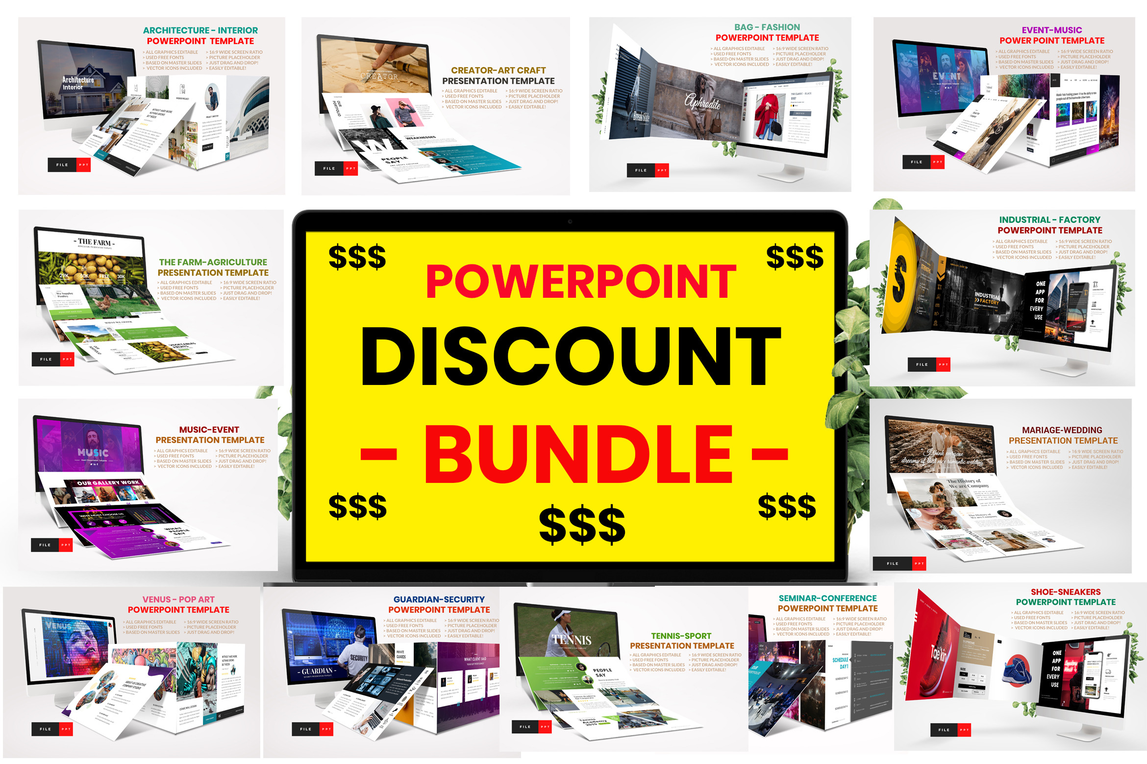 Bundle Vol 1 PowerPoint Template, a Presentation Template by Art StoreID