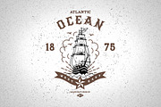 Vintage Label Atlantic Ocean, an Illustration by Ezepov (Thumbnail 1 of 2)