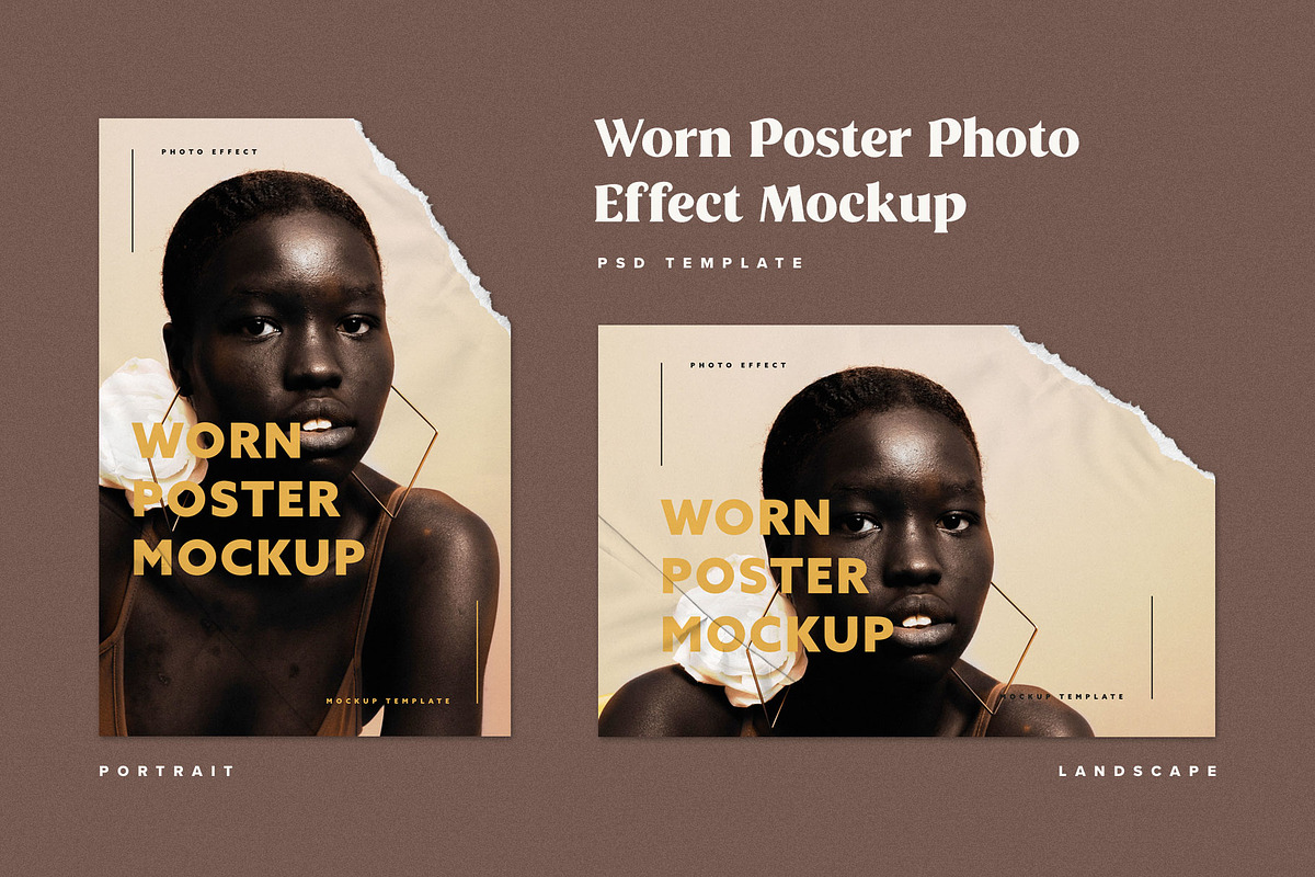 Ripped Paper Poster Mockup Set, a Print Template by veila.me (Photo 4 of 5)