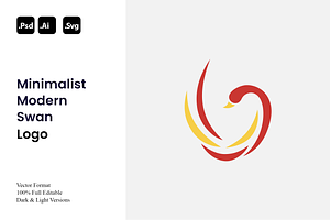 Minimalist Modern Swan Logo, a Branding & Logo Template by Luxury Logos