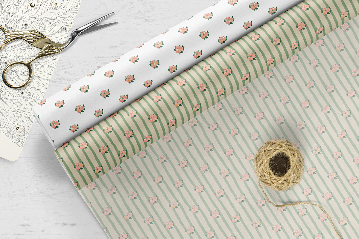 Vintage Watercolor Floral Patterns, a Pattern Graphic by Oksana Dovhopol Art (Photo 9 of 11)