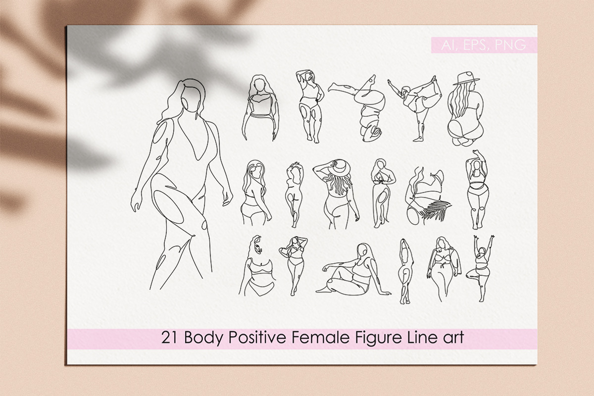 Body Positive Female Figure Line Art, a Person Illustration by velychko.ua (Photo 1 of 5)
