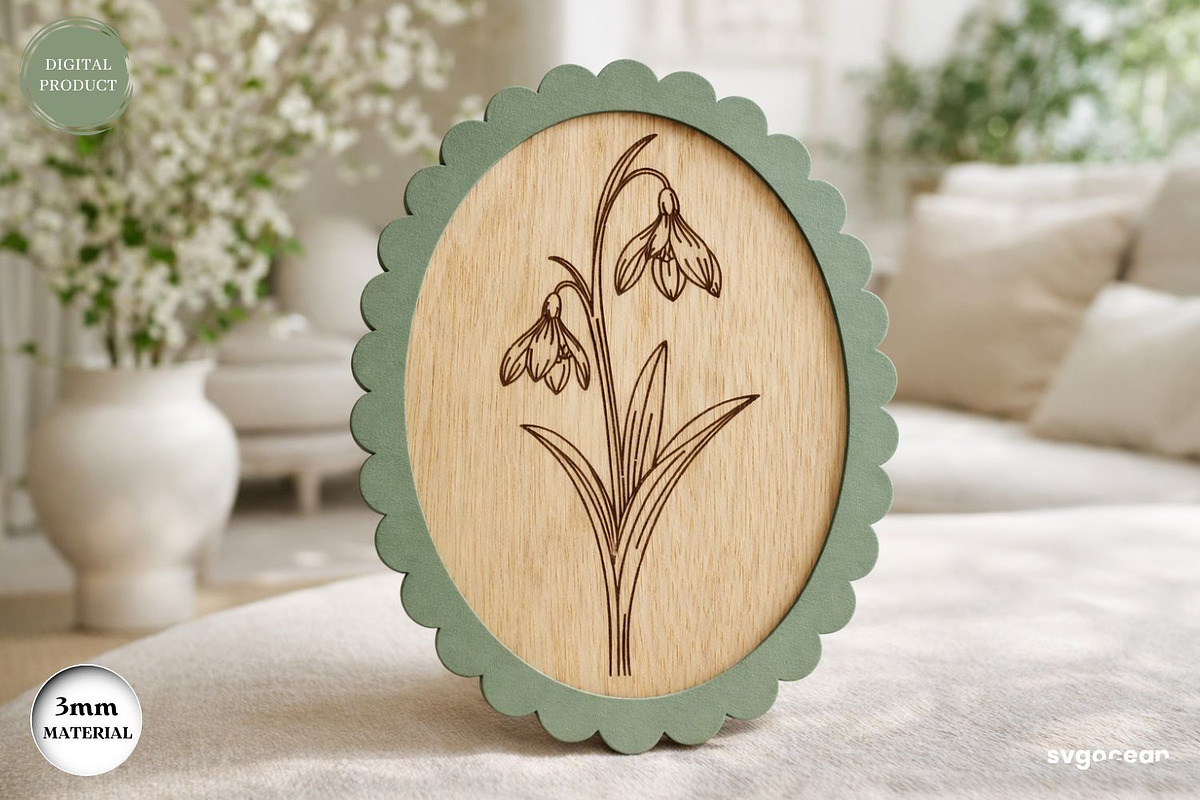 Scalloped Flower Frame SVG Bundle, a Decorative Illustration by svgocean (Photo 6 of 13)