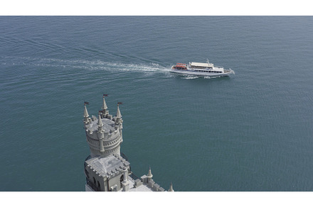 Castle on background of yacht in, a Nature Photo by Media Whale Stock