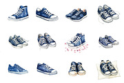 Navy Blue Sneakers Clipart, an Illustration by Design Market (Thumbnail 2 of 3)