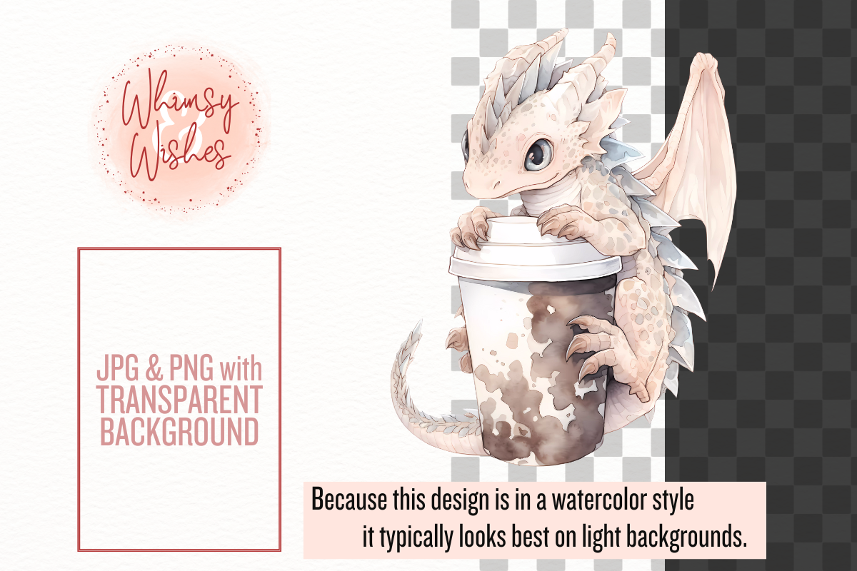 Dragons and Coffee Clip Art, a Food Illustration by Whimsy & Wishes (Photo 8 of 9)