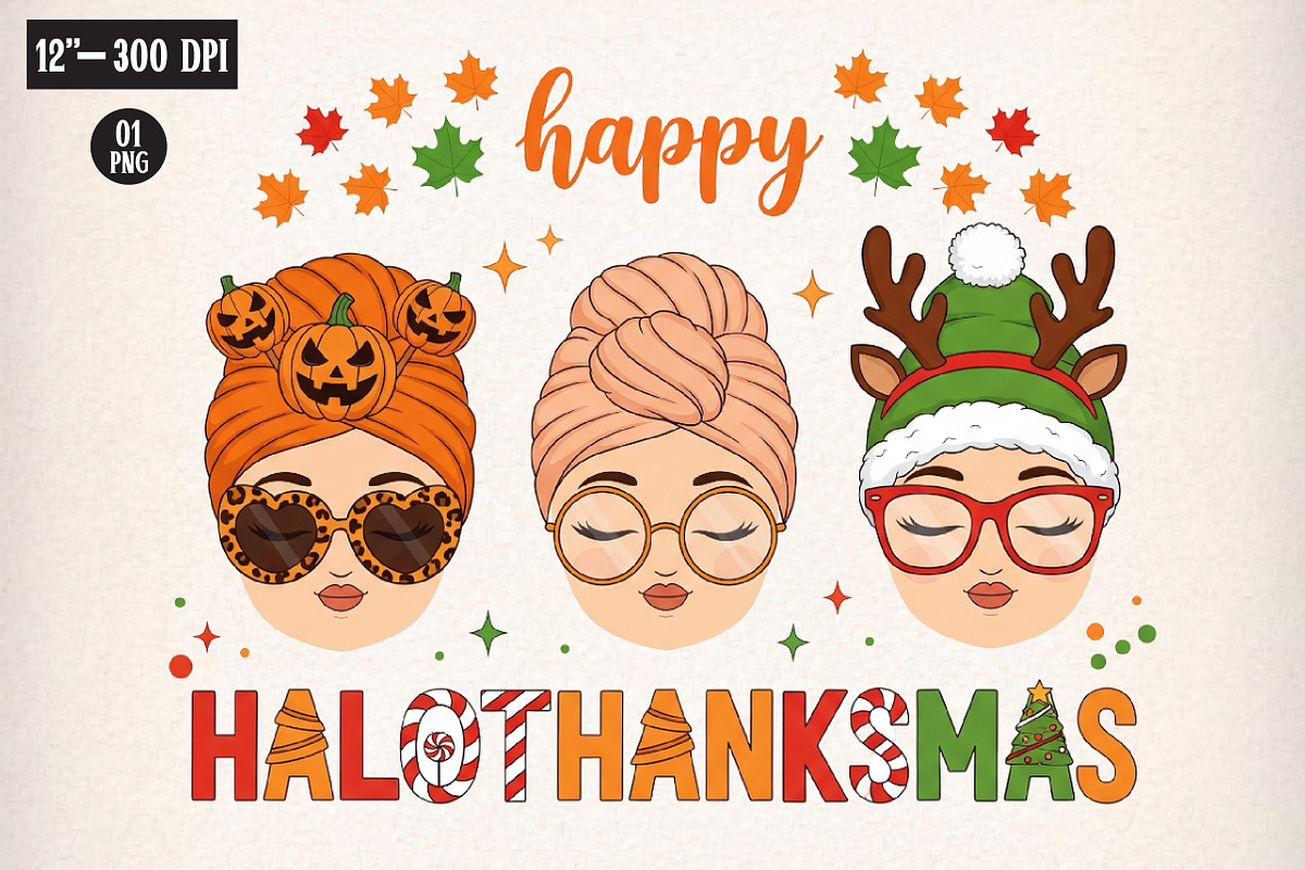 Happy HalloThankSmas, Sublimation, an Illustration by CreationArt (Photo 1 of 6)