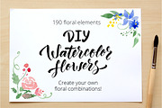 DIY Watercolor flowers. 190 elements, a Decorative Illustration by Olga Proz (Thumbnail 2 of 5)