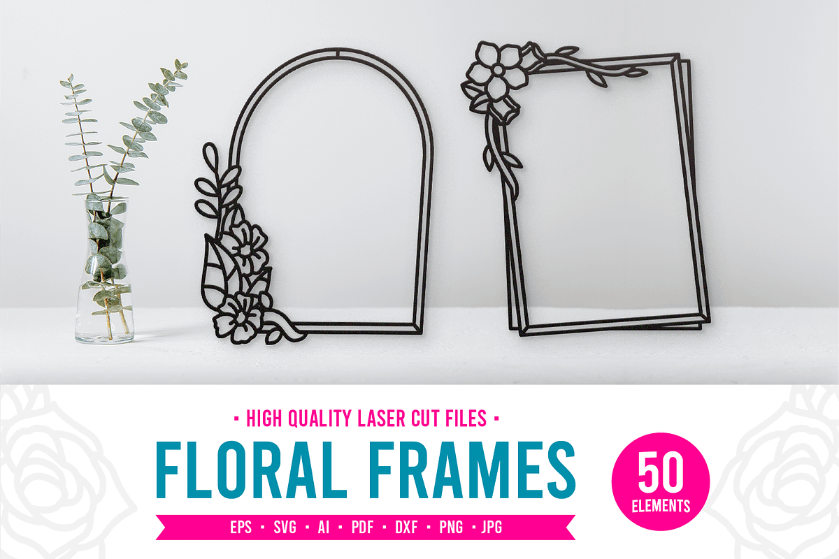 50 Floral Frames - SVG Cut Files, a Decorative Illustration by Arshad Ali (Photo 1 of 9)