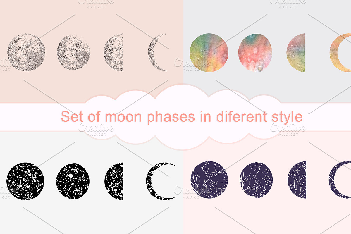 16 Moon Phases Vector set, an Object Graphic by Asyndrom (Photo 1 of 2)