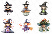 Cute Halloween Witch Clipart, an Illustration by DreamPrint404 (Thumbnail 4 of 5)