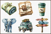 Watercolor Safari Travel Journal Cli, an Illustration by Sublimation Artist (Thumbnail 3 of 6)