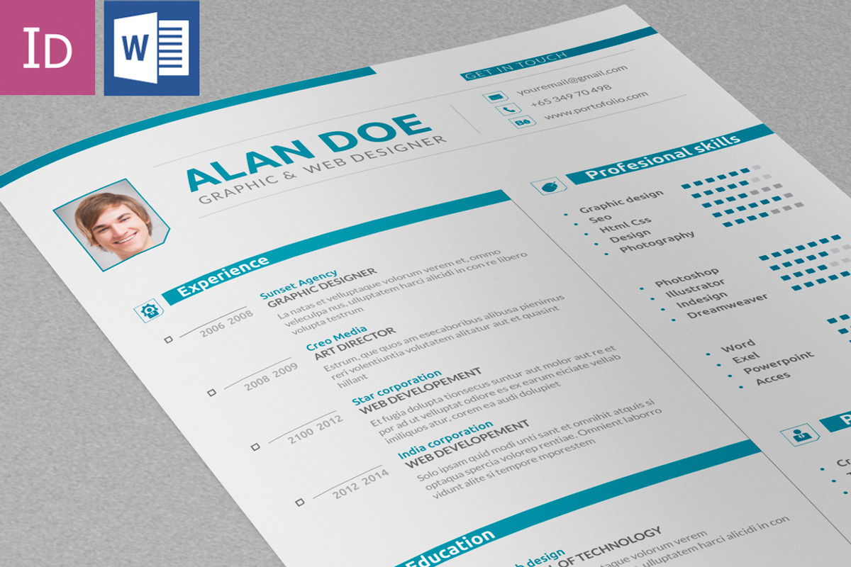 Professional Resume & Cover Letter, a Resume Template by sz81 (Photo 1 of 5)