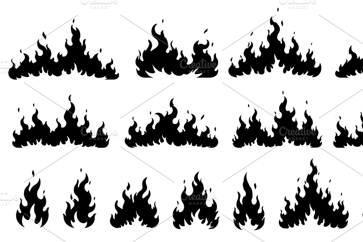 Set of multiple stylized flames, an Object Illustration by Woters little shop (Photo 3 of 7)