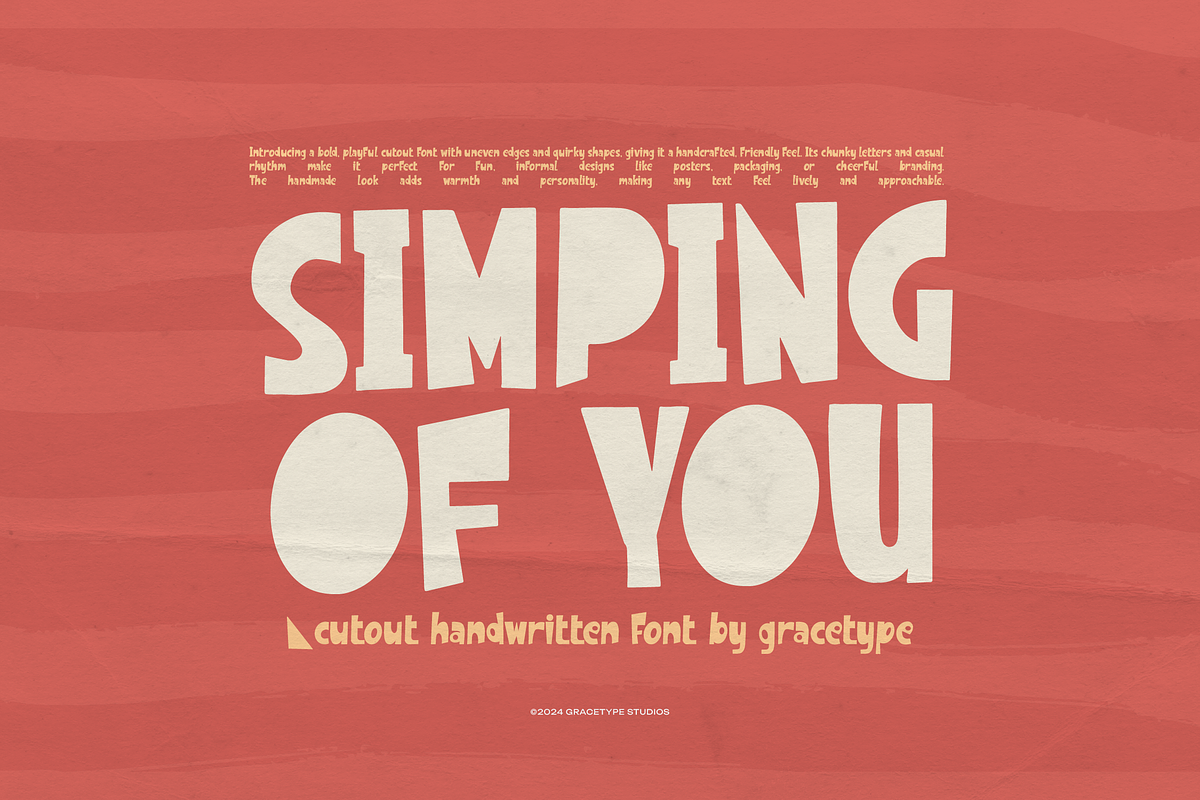 Simping of You | Cutout Handwritten, a Handwritten Font by gracetype_studio (Photo 1 of 12)