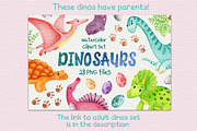 Baby dinosaurs watercolor clipart, an Object Graphic by Trinibis (Thumbnail 6 of 6)