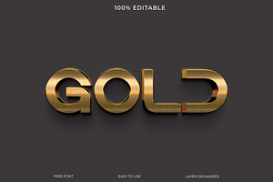 Gold PSD Text Style Effect, a Layer Style Add-On by Imamul001