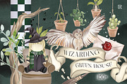 Wizarding Green House in Christmas, an Illustration by Rachel Art Studio (Thumbnail 1 of 10)