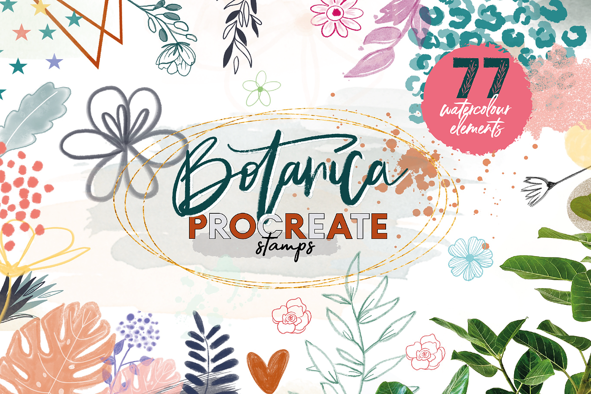 Botanica Watercolour Stamp Brushes, a Brush Add-On by OkayAnnie Designs (Photo 2 of 10)