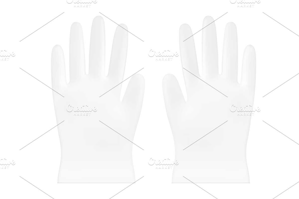 Transparent white nitrile gloves, a Packaging Mockup by Kseniia_designer's shop (Photo 3 of 4)