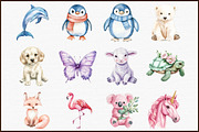 Whimsical Clipart Pastel Animals Set, an Illustration by Sublimation Artist (Thumbnail 3 of 6)