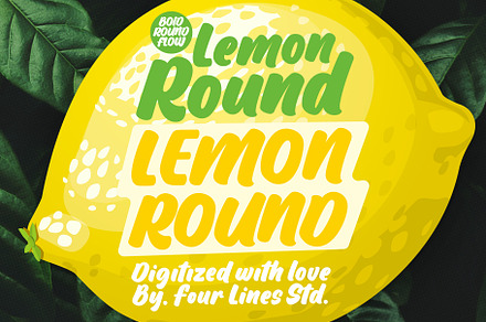Lemon Round - Bold Display Font, a Script Font by Four Lines Std.