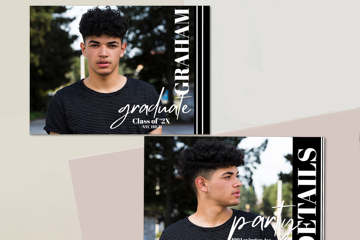 Senior Boy Grad Card Template, a Card Template by InstaNoirDesigns (Photo 2 of 8)