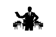 Teacher Student Classroom Silhouette, an Object Graphic by yasushie (Thumbnail 4 of 6)