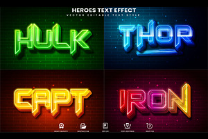 Heroes Light Editable Text Effect