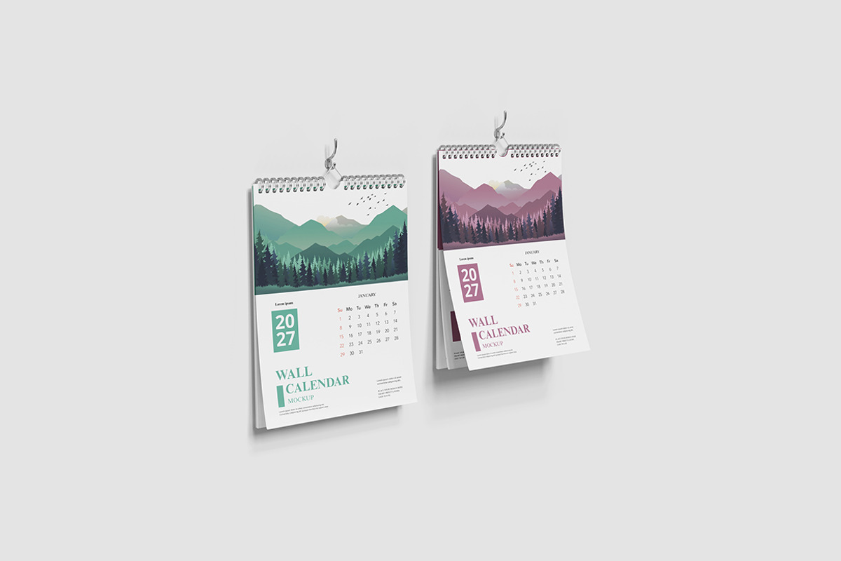 Wall Calendar Mockup, a Product Mockup by Indah (Photo 3 of 6)