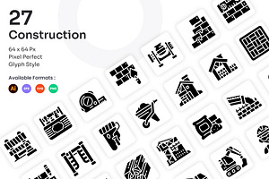 Construction Icons Set - Glyph, a Solid Icon by Kmg Design