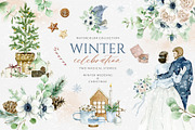 Winter celebration - watercolor set, an Animal Illustration by long summer (Thumbnail 1 of 19)