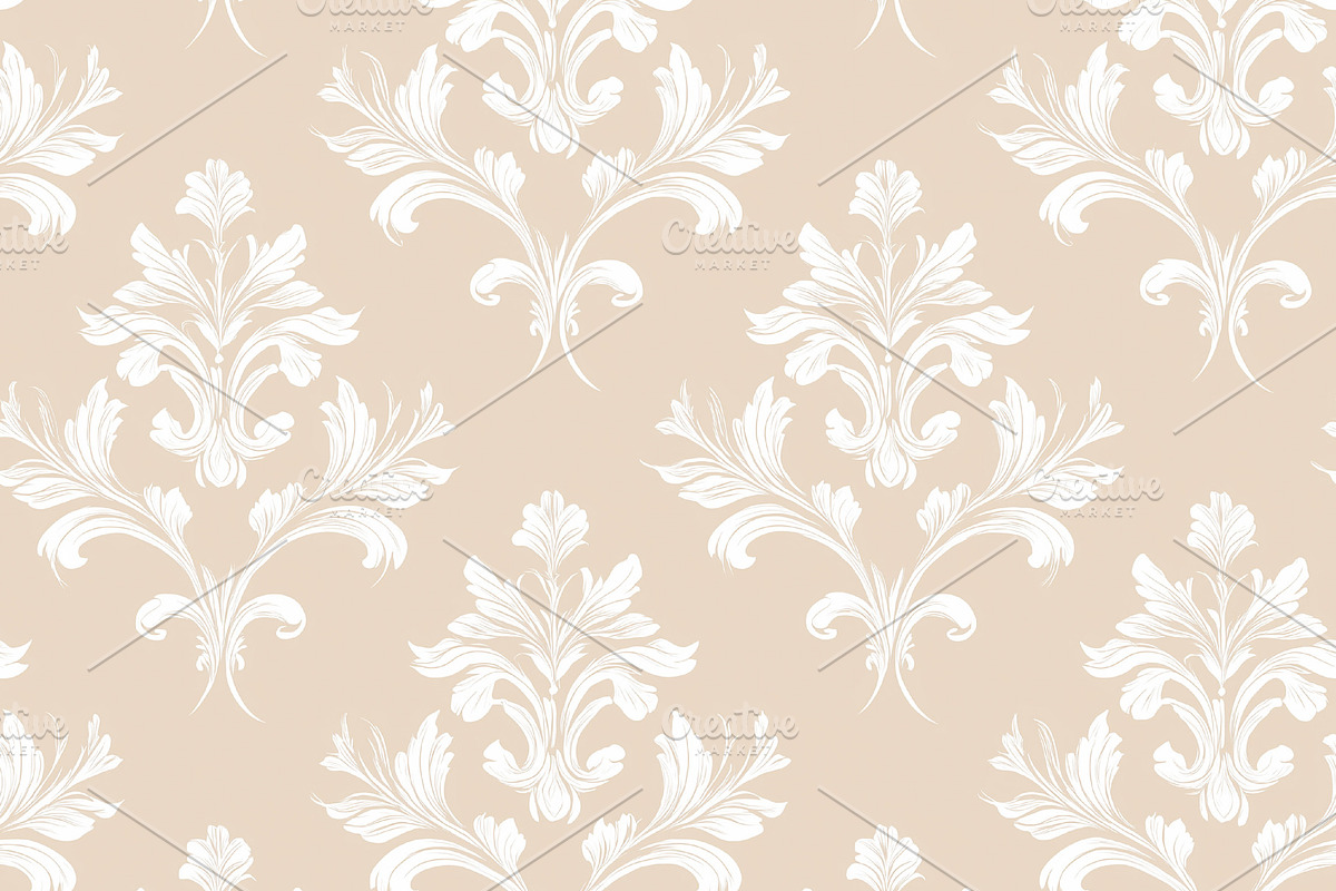 Seamless pattern damask pattern background creating luxury elega, a Pattern Graphic by Studio ANNA