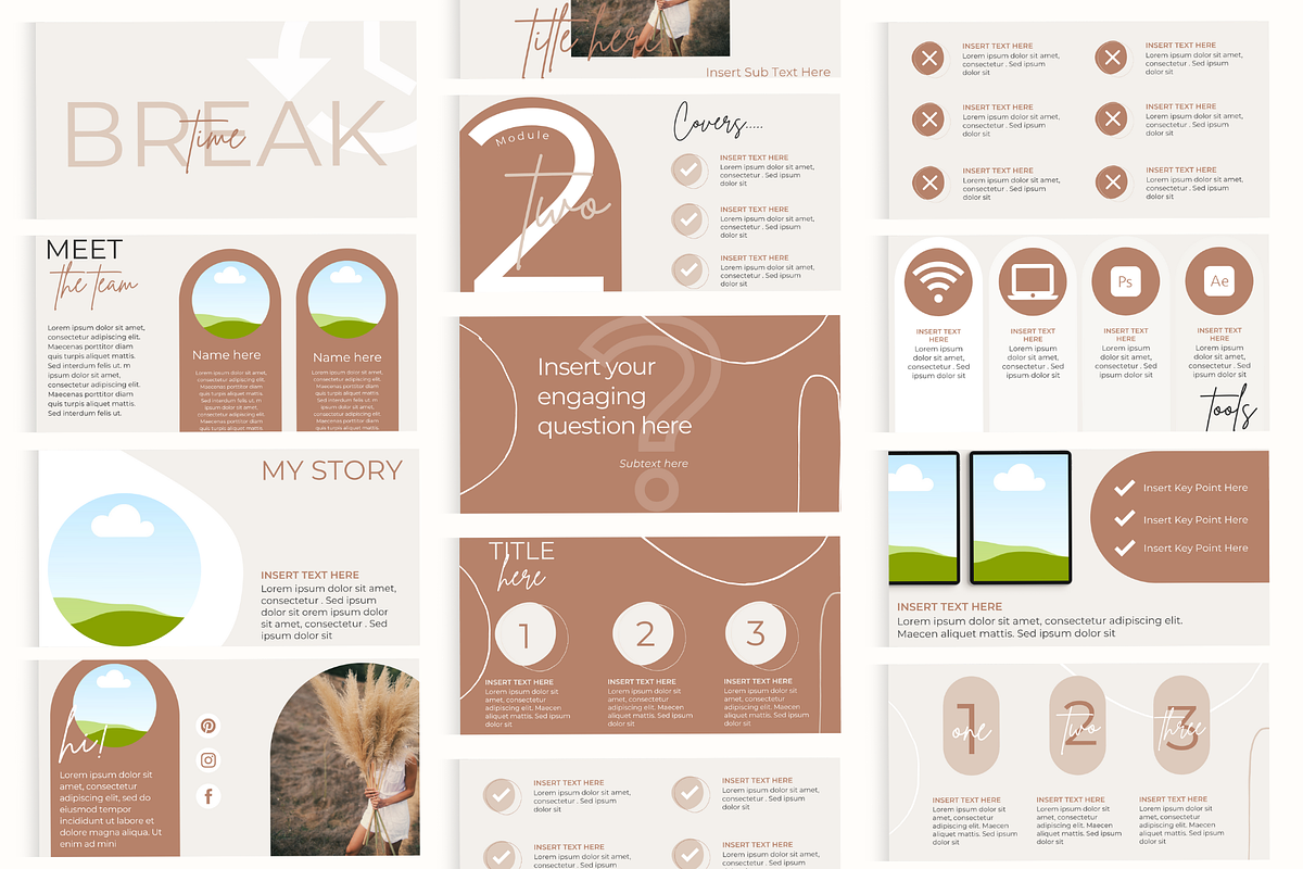 SALE! Boho Slide Deck Templates, a Presentation Template by Marketing Templates Co. (Photo 3 of 15)