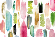 SPRING 63 PNG! WATERCOLOR BLOBS+GOLD, a Texture Graphic by holaholga (Thumbnail 2 of 6)
