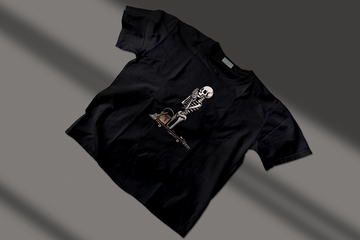 Skeleton Praying with Skateboard, an Object Illustration by nomlimo.com (Photo 3 of 3)