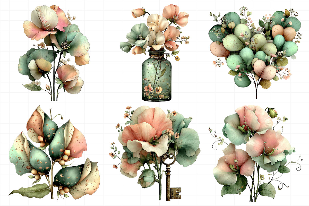 Spring Sweet Peas Flower Clipart, an Illustration by Daily.Designs (Photo 4 of 8)