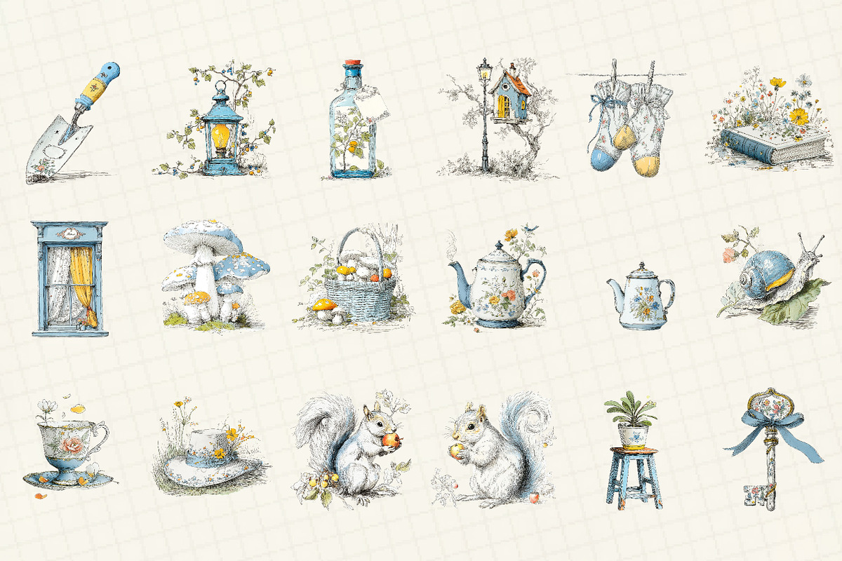 Cottagecore Clipart Hand Drawn Set, an Illustration by DreamCafeArt (Photo 3 of 6)