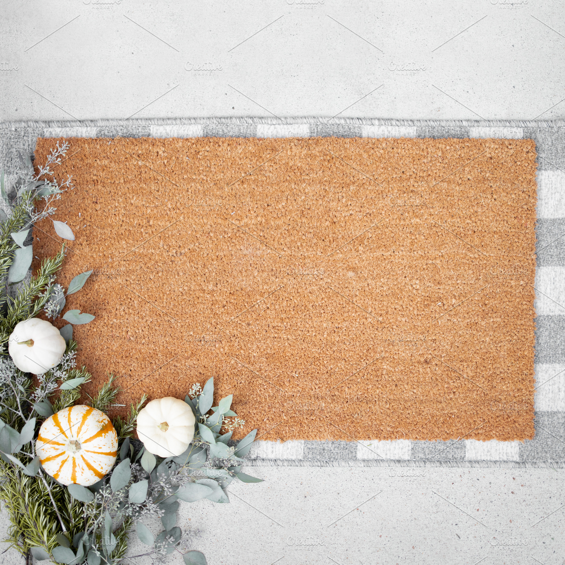 Doormat Mockup - Pumpkin, a Holiday Photo by Rebecca Lane Graphics