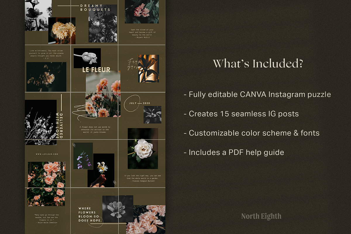 Le Fluer Instagram Puzzle | Canva, a Social Media Template by North Eighth (Photo 3 of 6)