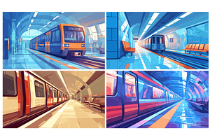Subway station. Cartoon underground, an Object Illustration by Stock-Smart-Start