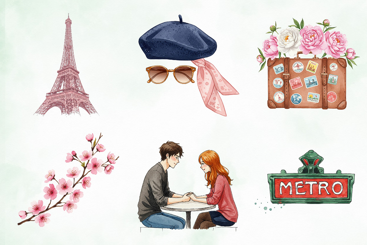 Parisian Summer PNG Clipart, an Illustration by Creative Art (Photo 3 of 9)