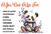 Whimsical Spring Panda Clipart, an Illustration by CreationArt (Thumbnail 2 of 13)