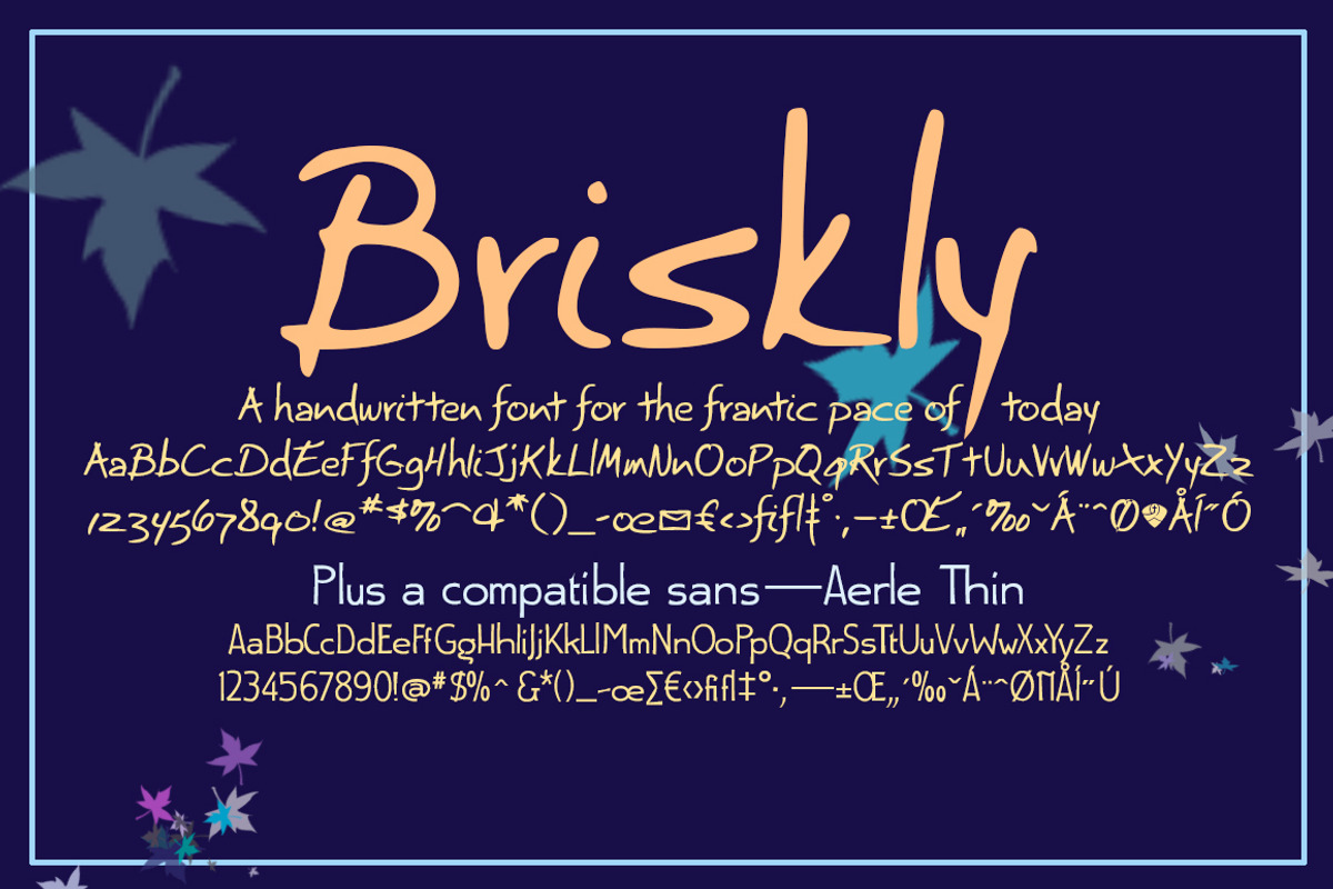 Briskly script & Aerle Thin sans preview 2