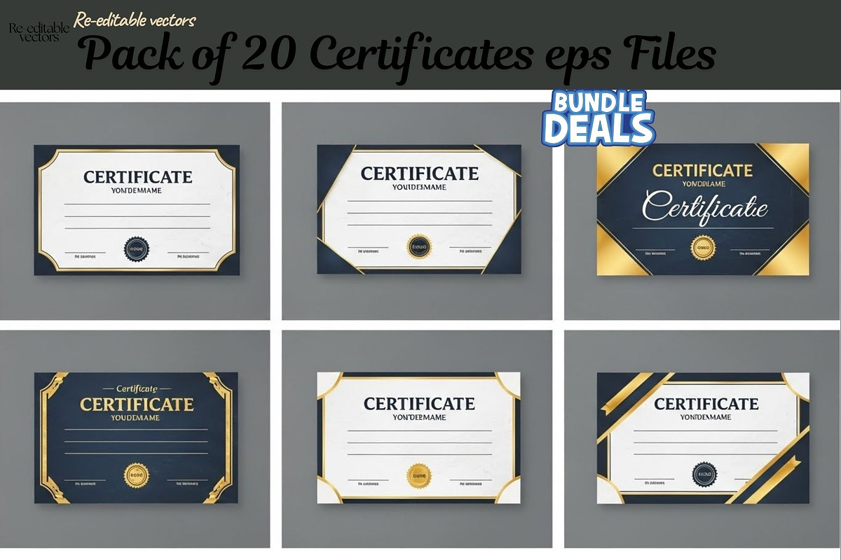 20 Creative editable Certificate, a Branding & Logo Template by Aban's World (Photo 3 of 16)