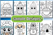Bold And Easy Cozy Winter Coloring, an Animal Illustration by Printable Design Store (Thumbnail 3 of 3)