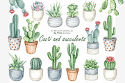 Watercolor cactus clipart, a Decorative Illustration by AquarelleSpace (Thumbnail 1 of 5)