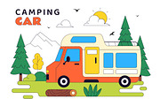 10 Camping Car Vector Illustration, a Transportation Illustration by denayunebgt (Thumbnail 4 of 4)