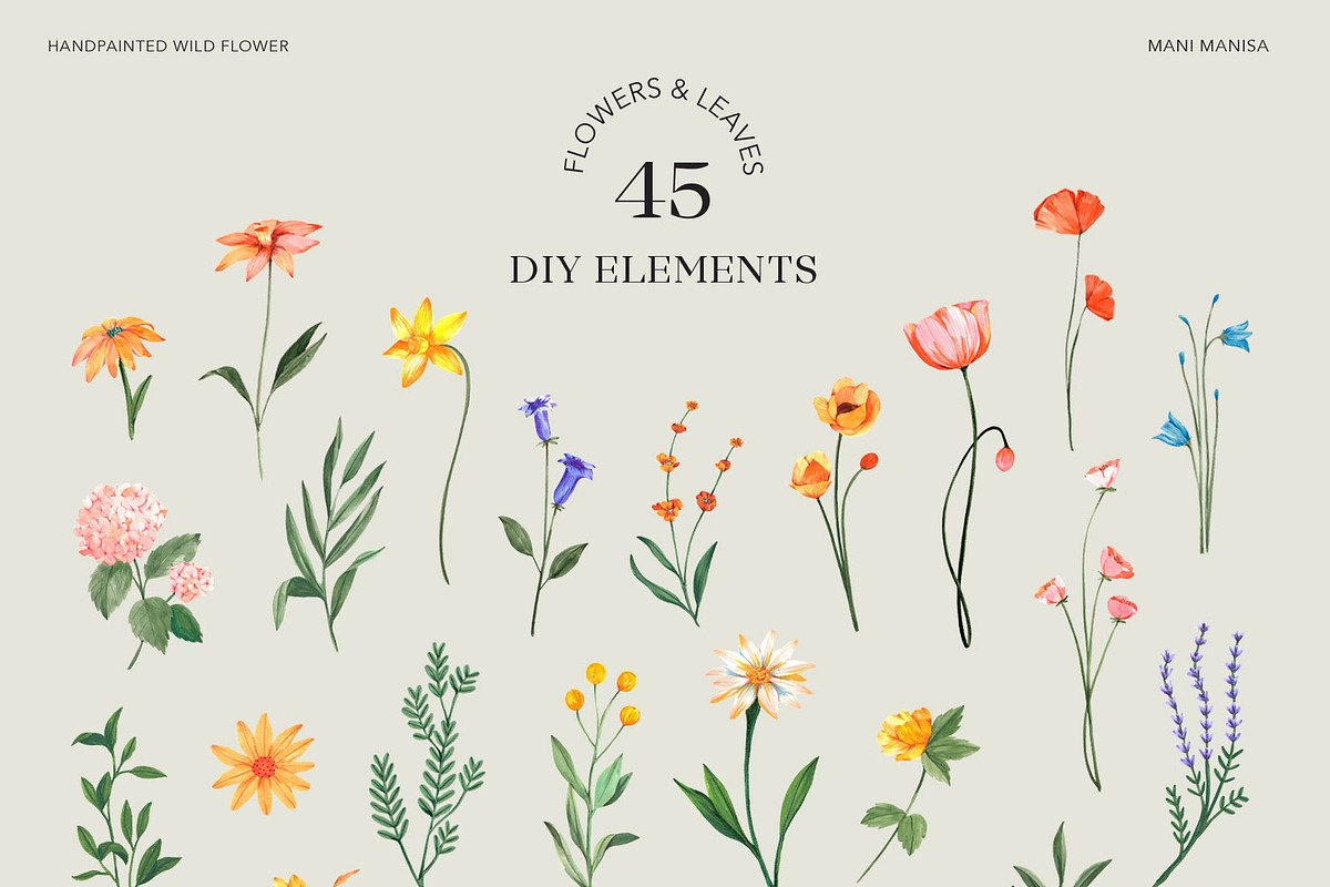 Flowers Bundle - 3 collections, an Illustration by Manimanisa (Photo 8 of 16)